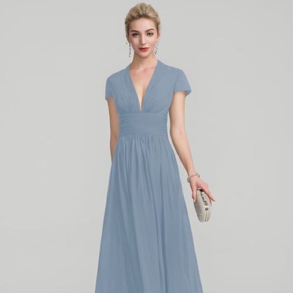 JJ‘s House wedding and special occasions evening dress custom size Dusty Blue - Picture 7 of 8